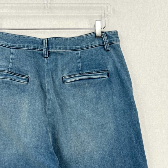 ENZA COSTA Pants Womens 29 Blue Straight Leg Denim Trouser Pant High Rise NEW - Picture 12 of 16